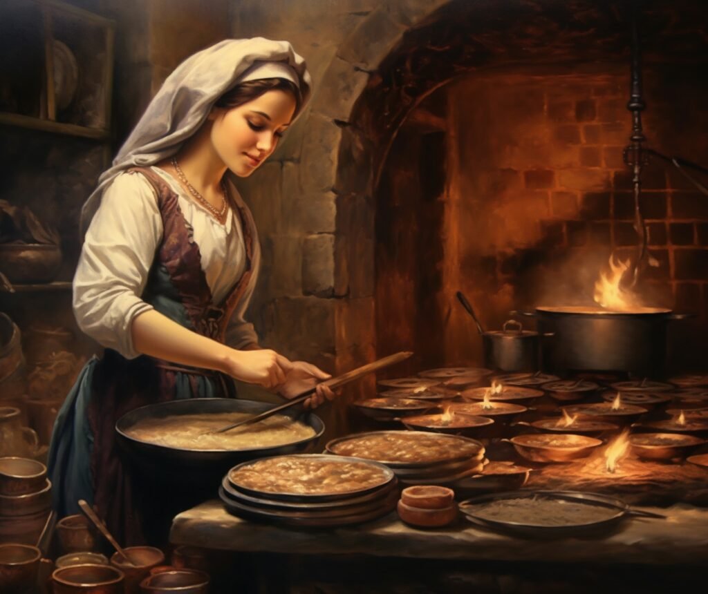 woman preparing delicious sweets traditional