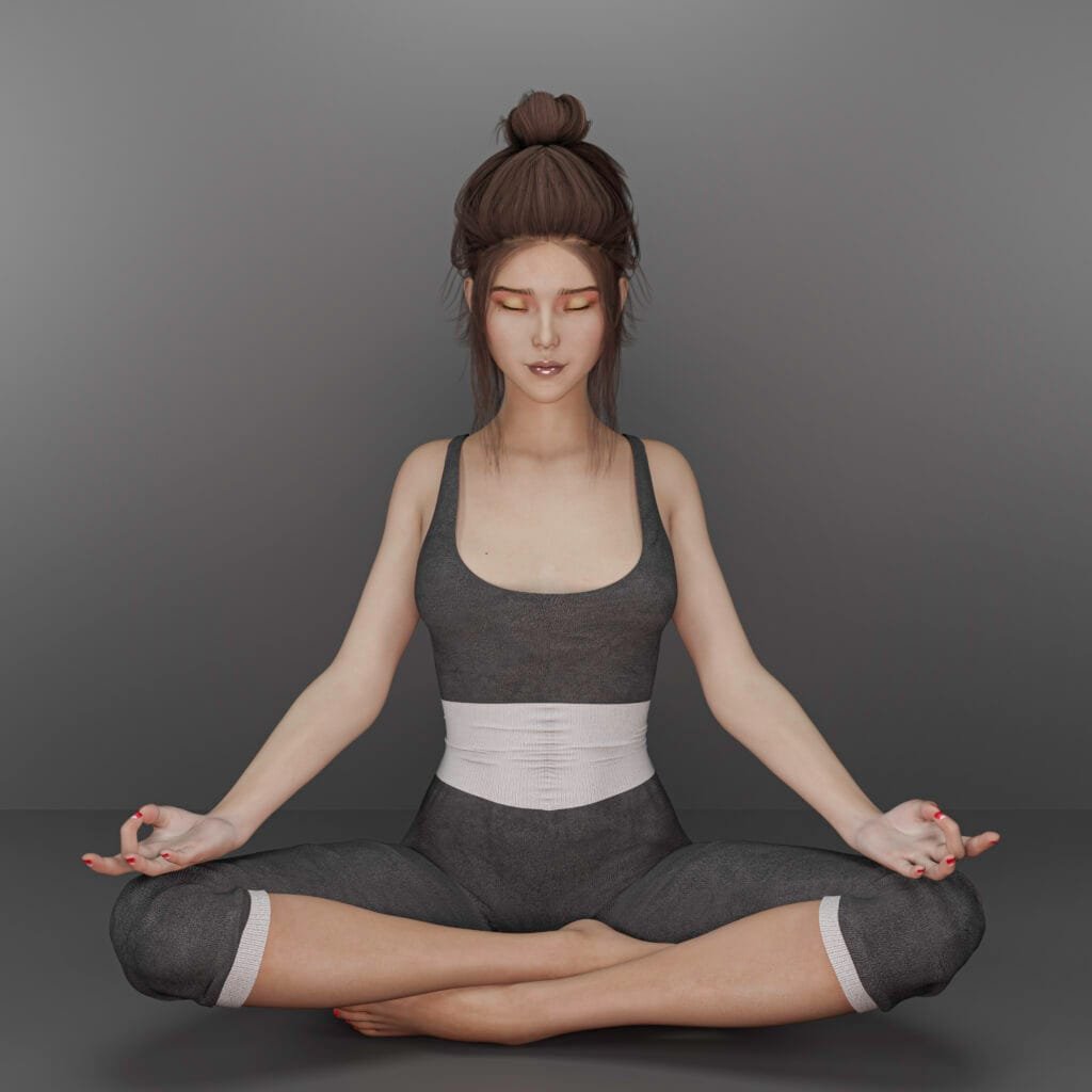 A girl doing yoga